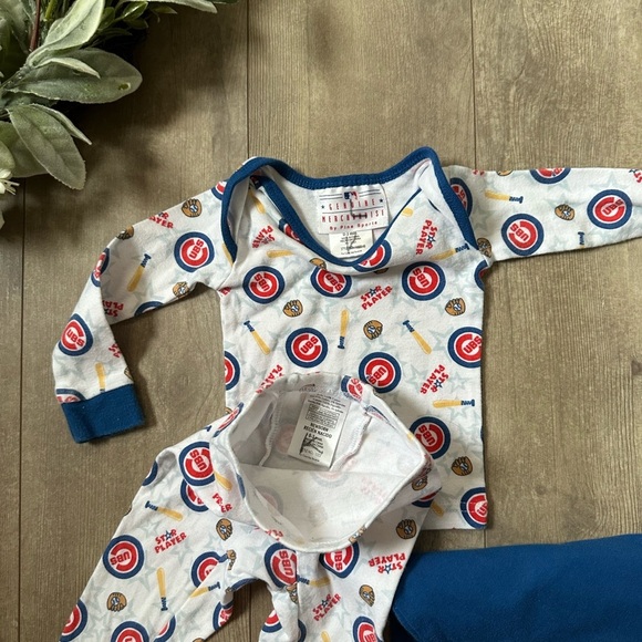 Chicago Cubs Baby Boy Clothes 3 Piece Mix Match Outfit Set- Pajamas & Bodysuit - Picture 9 of 16